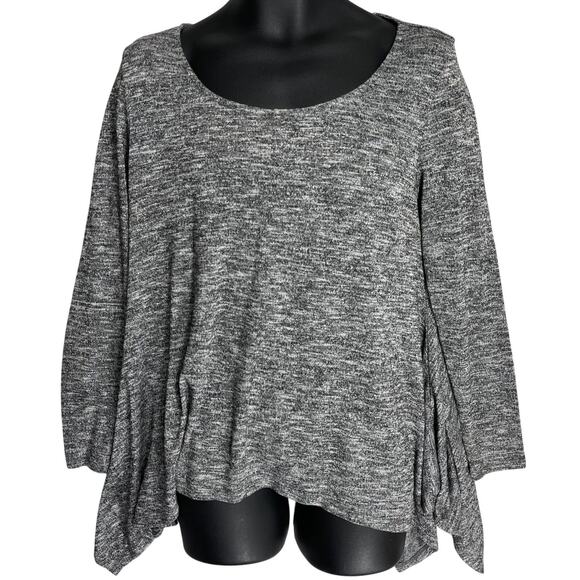 A New Approach Top Womens XL Gray Long Sleeve Loose Fit Scoop Neck Tunic Casual - Picture 1 of 5